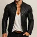 Men's Black Sheep Leather Moto Jacket: Slim Fit Biker Jacket Daaran Obsidian