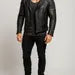 Venomshade Sheep Leather Jacket for Men | Black Slim Fit Biker Coat | Designer Moto Outerwear