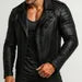 Venomshade Sheep Leather Jacket for Men | Black Slim Fit Biker Coat | Designer Moto Outerwear