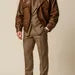 Men's Oversized Brown Sheep Leather Aviator Jacket | Relaxed Fit Blouson Style with Inner Pockets