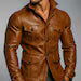 Handmade Cognac Sheep Leather Field Jacket - Men's Safari Style Outerwear - Arvell