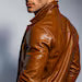 Handmade Cognac Sheep Leather Field Jacket - Men's Safari Style Outerwear - Arvell