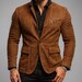 Caramel Brown Suede Blazer - Men's Tailored Sport Coat