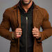 Caramel Brown Suede Blazer - Men's Tailored Sport Coat