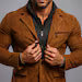 Caramel Brown Suede Blazer - Men's Tailored Sport Coat