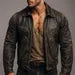 Dark Brown Distressed Sheep Leather Jacket Darkstone Leather Jacket
