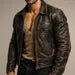 Dark Brown Distressed Sheep Leather Jacket Darkstone Leather Jacket