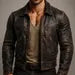 Dark Brown Distressed Sheep Leather Jacket Darkstone Leather Jacket