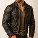 Dark Brown Distressed Sheep Leather Jacket Darkstone Leather Jacket