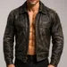 Dark Brown Distressed Sheep Leather Jacket Darkstone Leather Jacket