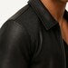 Men's Black Cowhide Leather Bomber Jacket Slim Fit Moto Style