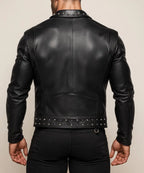 Midnight Rebel Black Leather Biker Jacket