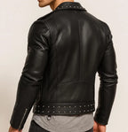 Midnight Rebel Black Leather Biker Jacket